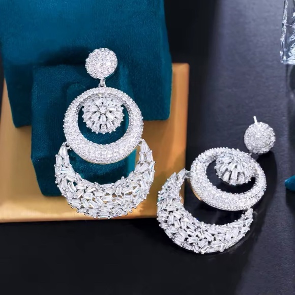REVOLVE Jewelry - Gorgeous Double-Hoop Cubic Zirconia Statement Earrings – Diamond-Like Shine
